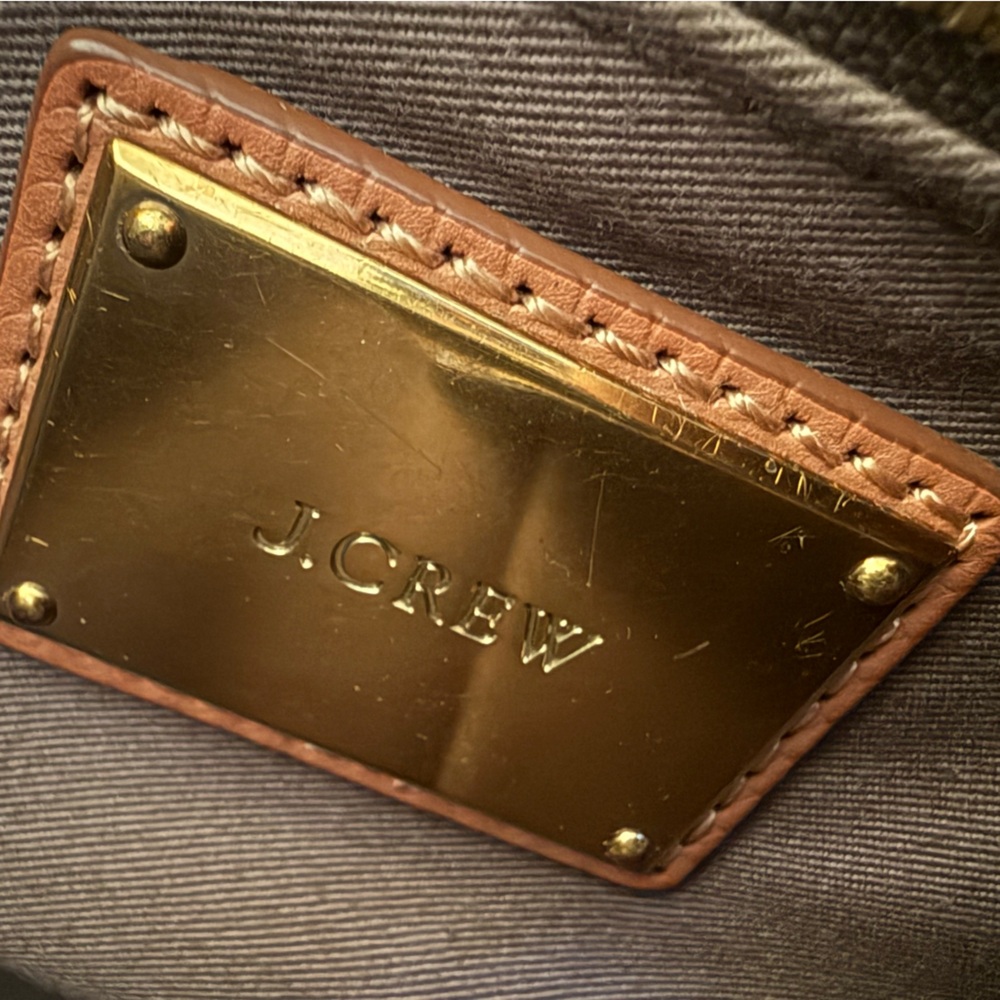 J. Crew black and maroon vintage leather Edie satchel - Picture 5 of 11